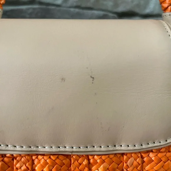 Cole Haan Straw Handbag with Leather Trim - Picture 5 of 6